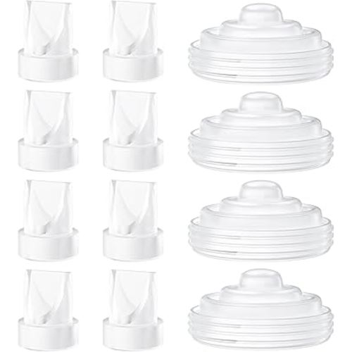 12 Pack Pump Parts, 8PCS Duckbill Valves 4PCS Silicone Diaphragm Compatible with Momcozy M5, Replace Mom Cozy M5 Replacement Parts