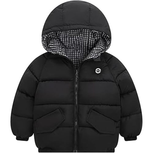 Newborn Baby Boy Girls Children Tops Down Coat Infant Oututwear Jacket Winter Thick Warm Hooded Solid Windproof Clothes Black