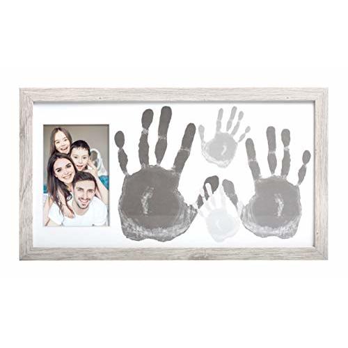 Kate & Milo DIY Family Photo Frame and Paint Kit – Craft Keepsake for Parents, Rustic Farmhouse Home Decor, Gray