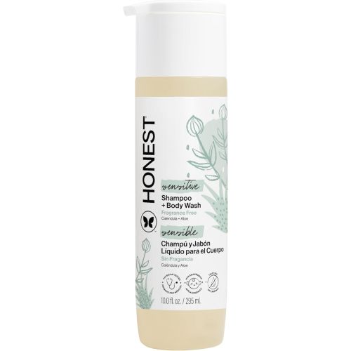 The Honest Company 2-in-1 Baby Shampoo & Body Wash, Fragrance-Free, Tear-Free, Hypoallergenic, Naturally Derived, Sensitive Skin, 10 fl oz