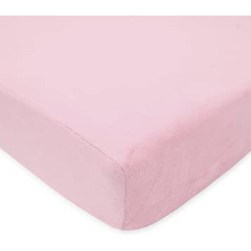 TL Care Heavenly Soft Chenille Fitted Crib Sheet 28" x 52", Warm and Cozy Neutral Chenille Sheet, Pink, for Boys and Girls, Fits Crib and Toddler Bed mattresses
