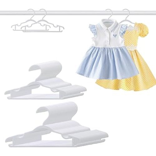 Baby Hangers 100 Pack 10.35 & 11.97’’ Each 50 Pcs Kid Clothes Hangers White
