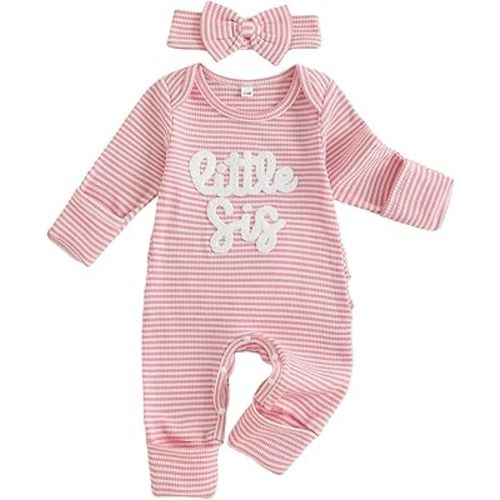 Newborn Baby Girl Clothes Hello I'm New Here Romper Waffle Jumpsuit And Headband Coming Home From Hospital Outfit
