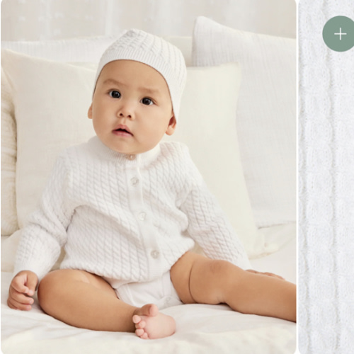 White Cable Sweater and Hat