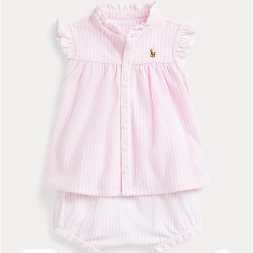 Striped Knit Oxford Top & Bloomer Set