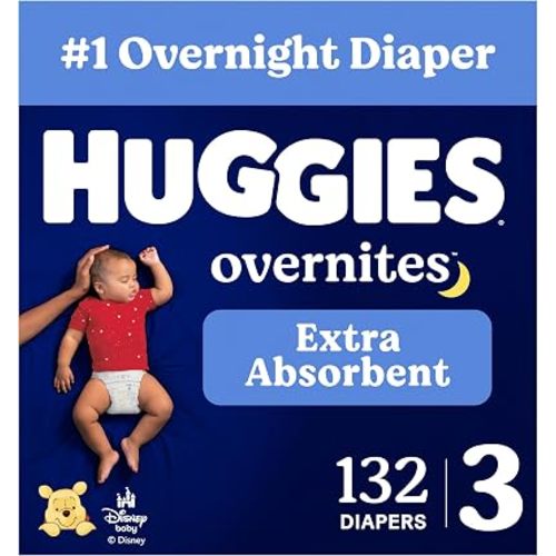 Huggies Overnites Diapers Size 3, 132 Count (2 Packs of 66)