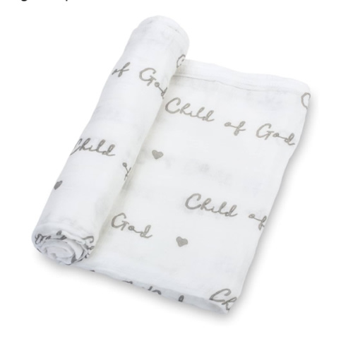LollyBanks Baby Swaddle Blanket, 100% Cotton Muslin Blankets for Boys and Girls, 47 x 47 Inches Soft and Breathable Newborn Swaddle, Gentle Baby Wrap Swaddle, Registry (Child of God Print)