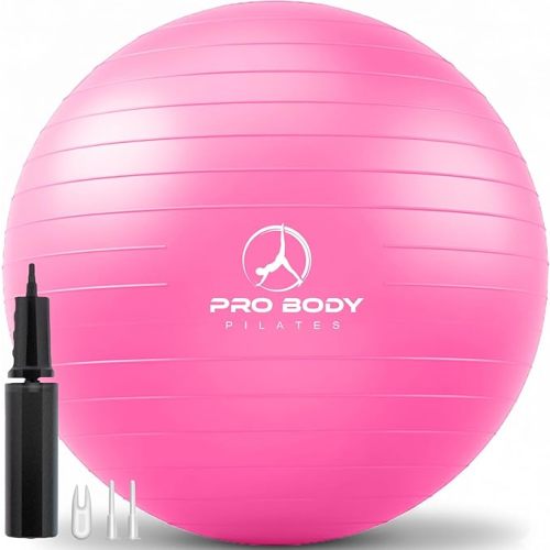 ProBody Pilates Exercise Ball - Multiple Sizes Gym Grade Balance Ball for Fitness, Yoga, Workout, Pregnancy & Physical Therapy