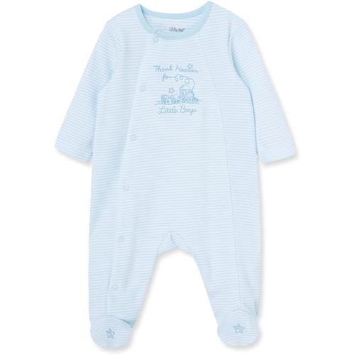 Little Me Clothes for Baby Boys' 100% Cotton Scratch-Free Tag Footie Sleeper, Preemie to 9 Months