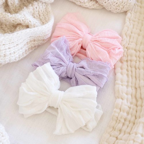 Large Ruffle Knit Bow | Brights