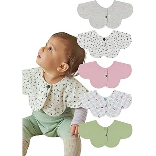 Konny Baby Bib 3/5/7-Pack Set, 360 ° Rotate, Soft and Absorbent Drooling for Toddler Boys Girls Baby Essentials