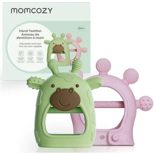Momcozy Baby Teether Toys | Food Grade Silicone Teething Relief 0-6 Months