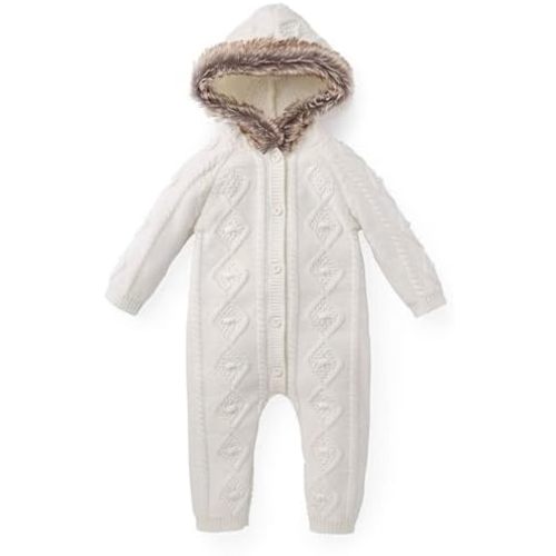 Hope & Henry Long Sleeve Organic Cotton Sweater Romper with Hood
