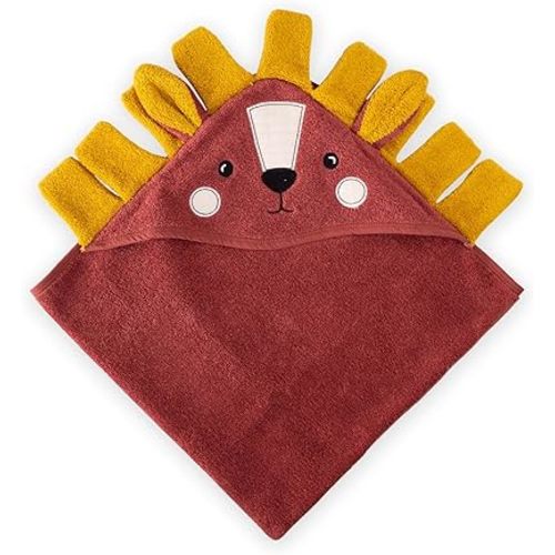 Cigit Concept 100% Organic Cotton Lion Figure Hooded Baby Towels 29.5 x 29.5