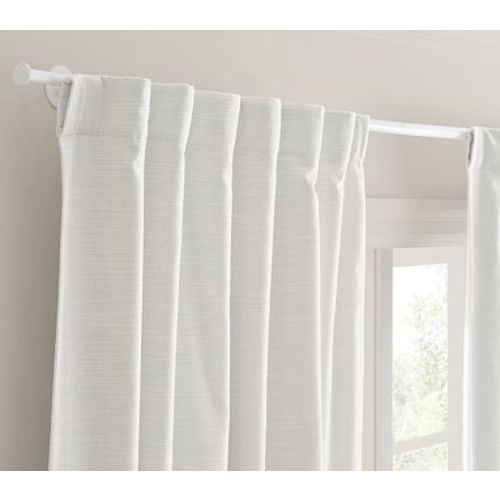Evelyn Ruffle Bottom Bow Panel , 44"W x 96"L, Ivory