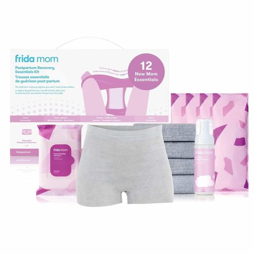 Frida Mom Postpartum Recovery Essentials Kit, New Mom Gifts, Cooling Pad Liners, Ice Maxi Pads, Disposable Underwear, Perineal Healing Foam (11pc Set)