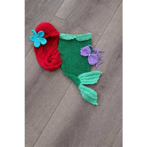 Crochet Mermaid Costume: Ariel Inspired Outfit, Baby Photo Prop