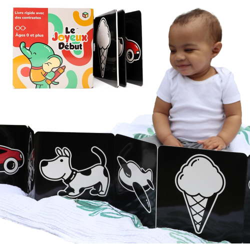 The Happy Start Award-Winning High Contrast Board Book for Newborns, Learning, Babies 0-6 Months, Ages 0+, New (French)