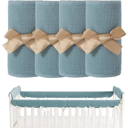 4Pcs Cot Rail Protector, Adjustable Strap Cot Rail Cover