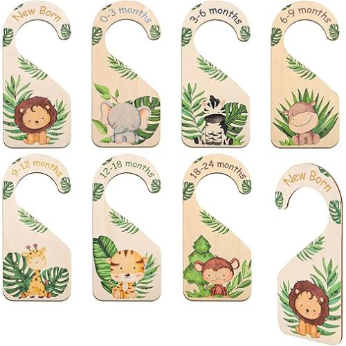 7pcs Baby Closet Dividers, Boxwood Wardrobe Organizers Closet Dividers for Toddler Clothes Size Hanger Nursery Separators Double-Side Baby Clothing Dividers for Infant Closet for New Mom Dad Parents