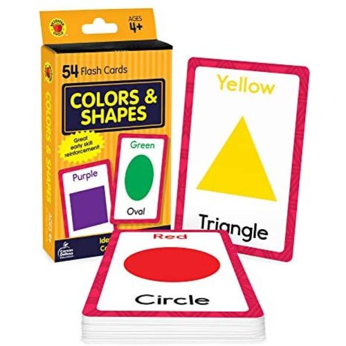 Carson Dellosa Colors and Shapes Flash Cards—Double-Sided, Essential Shapes, Basic Colors, Names With Illustrations, Early Math and Reading Comprehension Practice Set (54 pc)