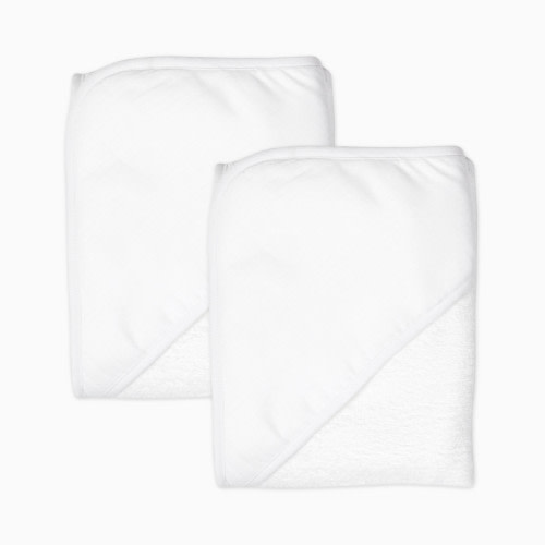 Honest Baby Clothing 2-Pack Organic Cotton Hooded Towels - Bright White