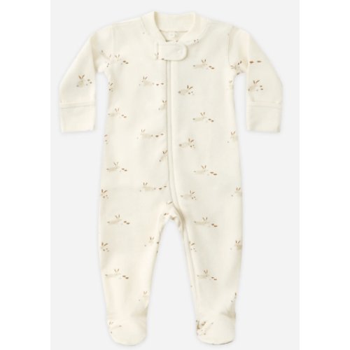 Zip Long Sleeve Sleeper Footie || Bunnies – Quincy Mae