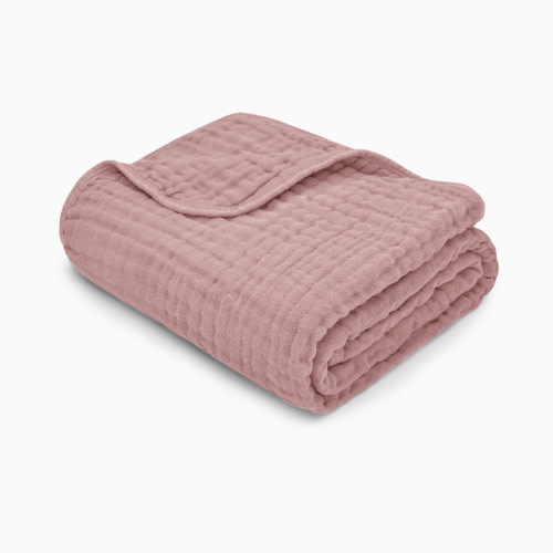 Comfy Cubs 6-Layer Cotton Muslin Baby Blanket - Mauve
