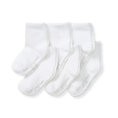 Solid Organic Cotton Baby Crew Socks 6 Pack