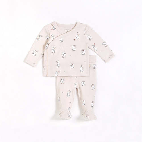 Petit Lem Baby Bunny Print on Crème Take Me Home Set — buybuy BABY