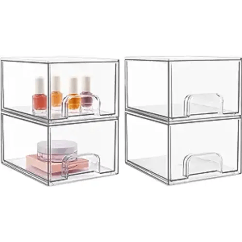 4 Pack Stackable Acrylic Organizers