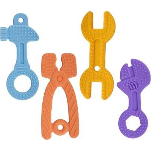 Yinghezu 4 Pack Chew Baby Teething Toys for 0-12 Months Silicone Teether