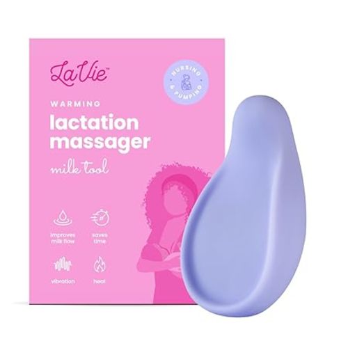 LaVie Lactation Massager 3-in-1 Adjustable Heat + Vibration for Breastfeeding, Nursing, Pumping