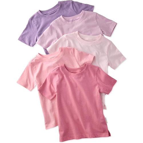 Butterblu Taylor 5-Pack Toddler Short Sleeve T-Shirts 100% Organic Cotton for Toddler Boys and Girls​