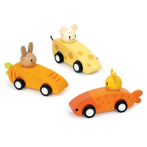 Wooden Pull-Back Racing Cars for Kids — Age 3+ | Mentari