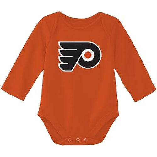 Outerstuff NHL Newborn & Infants 0-24 Months Primary Logo Long Sleeve Bodysuit Creeper Romper