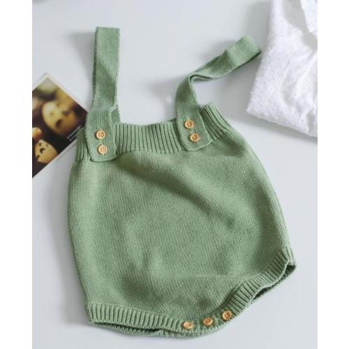 Knit overalls in green