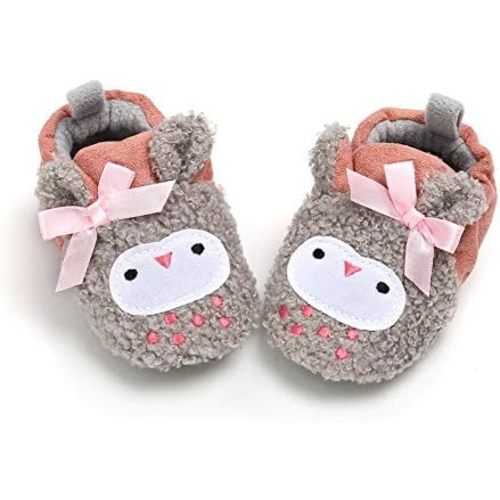 RVROVIC Baby Boys Girls Cozy Fleece Boots with Non Skid Bottom Warm Winter Socks Slippers