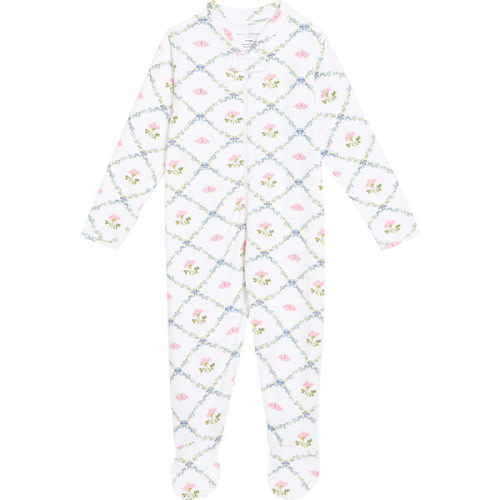 The Butterfly Trellis Print Onesie, White