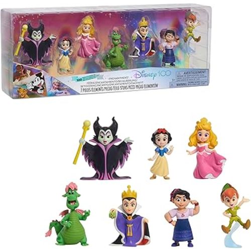 Disney100 Years of Enchantment Celebration Collection Limited Edition 7-piece Figure Pack, Kids Toys for Ages 3 Up by Just Play
