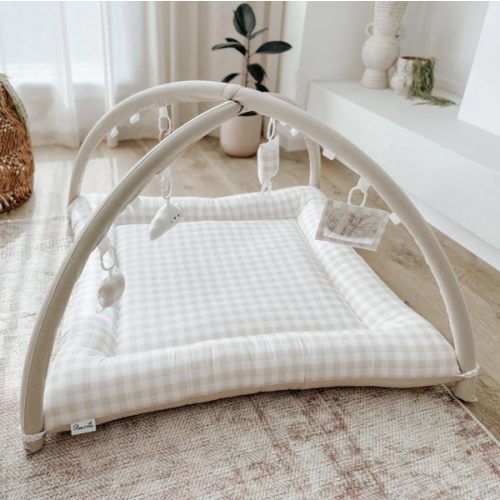 Activity Mat - Beige Gingham. Pre-Order March – Clover and Lola