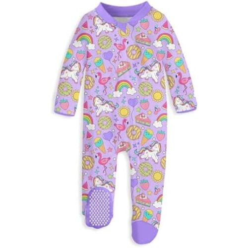 UNIFACO Baby Girls Boys Footed Pajamas One-Piece Sleeper Snug Fit Sleep and Play Zip Front Footie Romper 0-12 Month