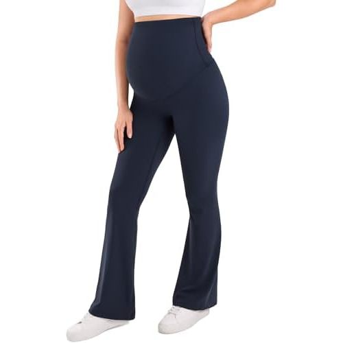 MOMANDA Maternity Flare Leggings Over The Belly 31.5" Pregnancy Yoga Pants for Workout Activewear