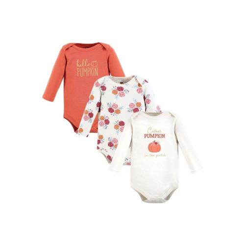 Infant Breathable Cotton Long-Sleeve Bodysuit Bundle 3 Count