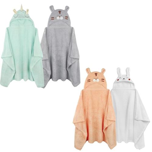 4-Pack Toddler Bath Towel Baby Bath Towels for Kid 0-5 Years- Bath Beach Pool -Absorbent & Soft Hooded Baby Towels Kids Bath Towel, Large 50'' x 32'' Thick Baby Hooded Towels for Newborn Infant Kid