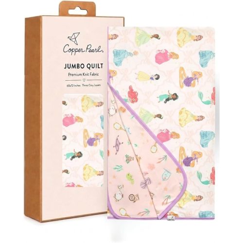 Copper Pearl Jumbo 3-Layer Baby Blanket: Soft Baby Quilts for Boys and Girls | Breathable, Cozy, Toddler Blanket | Baby Quilt for Newborns | 60x72 Premium Material | Disney Princess