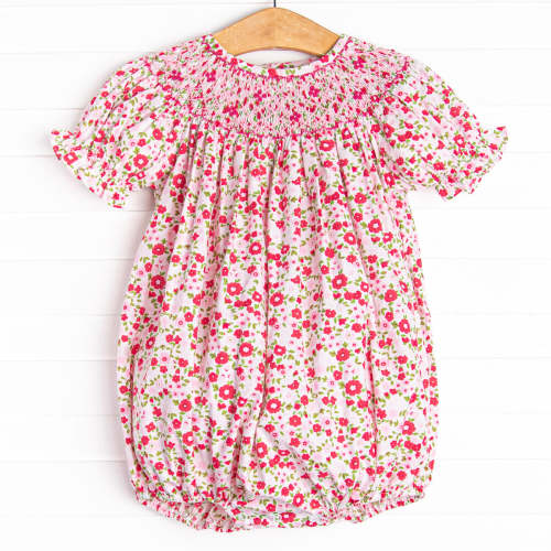 Pink-ing of You Smocked Bubble, Pink – Stitchy Fish