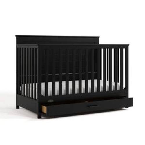 Tristan Black 5-in-1 Convertible Crib with Drawer