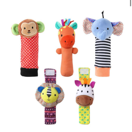 Safari Baby Sock Rattles Set of 5