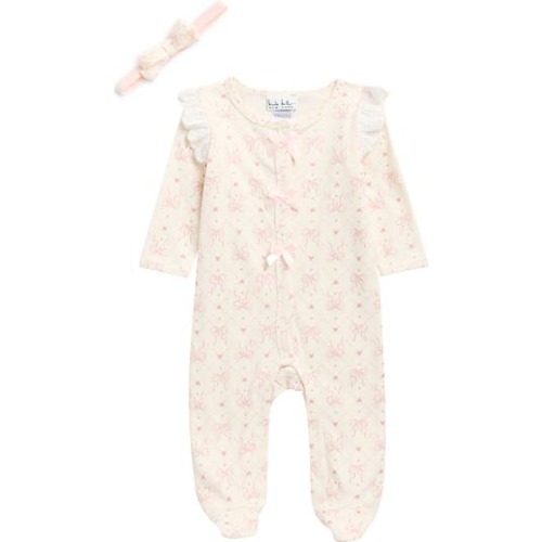 Bow Print Footie & Headband Set